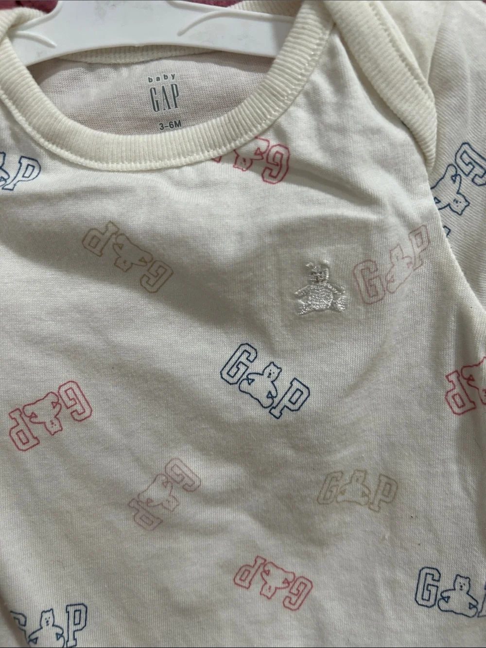 GAP Cream Logo Bodysuit with Pink Layered Tops